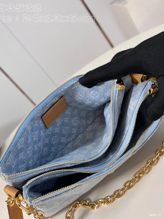 Liv LOUIS pochette -24.5*13.5*6.5CM VUITTON double 0809